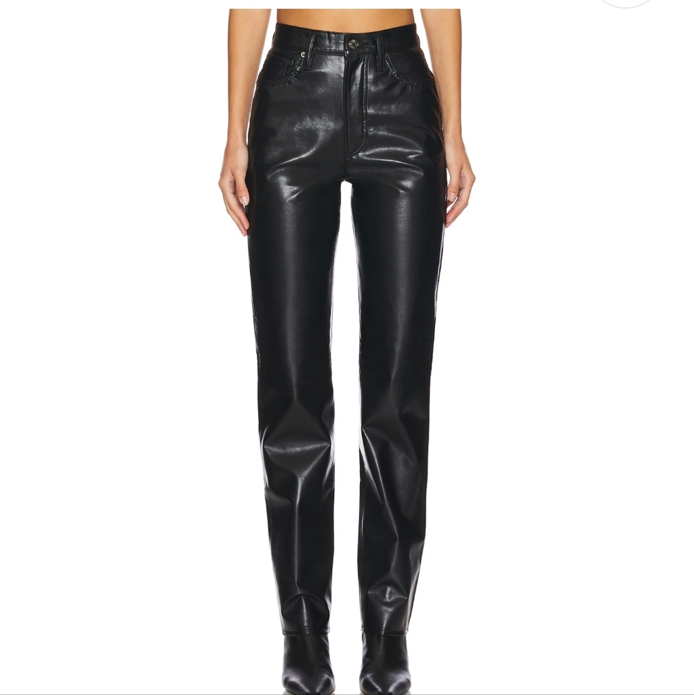 AGolde ladies recycled leather pant in size 26.  90's pinch waist.